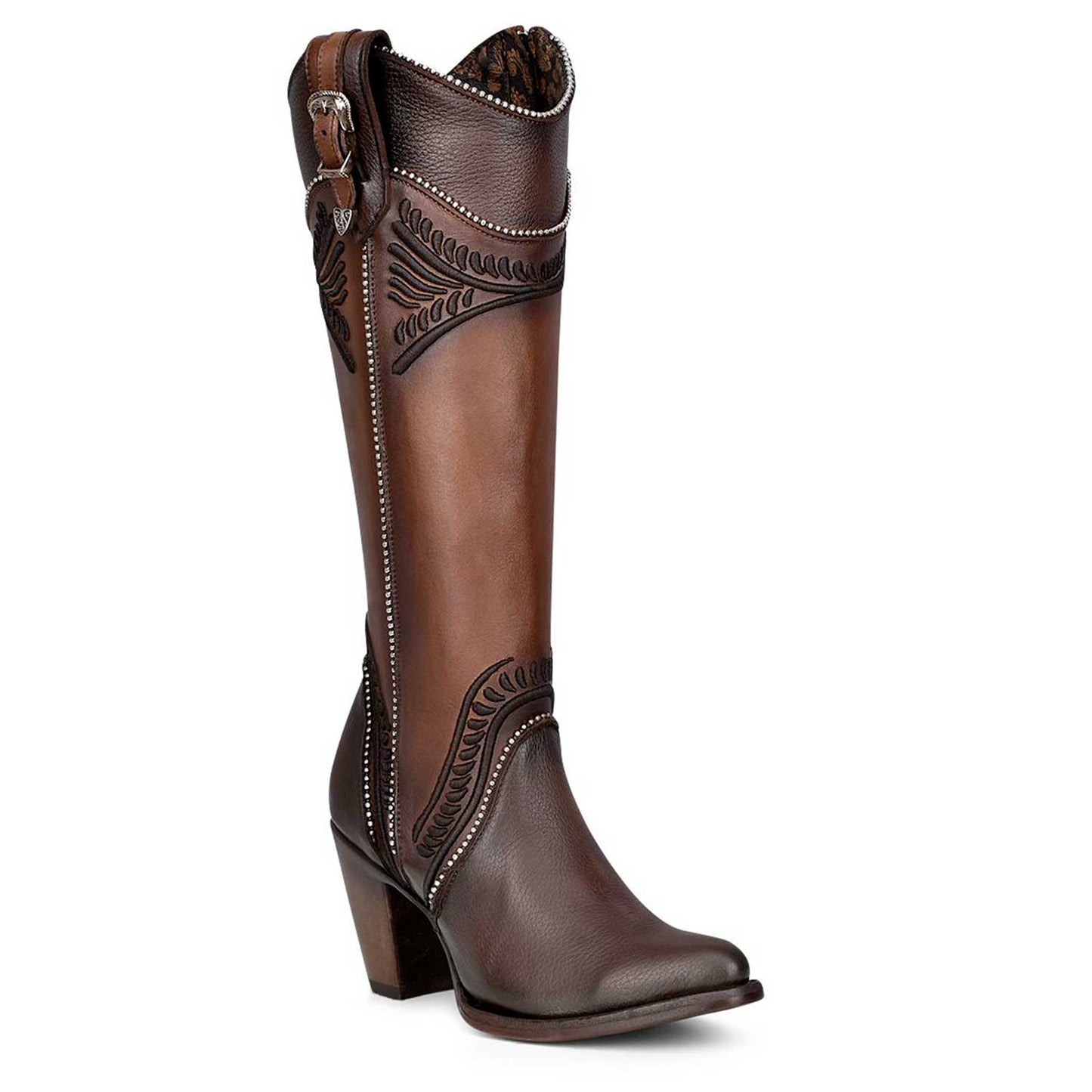 3F82RS - Cuadra maple cowgirl western leather zip almond toe boots for women-CUADRA-Kuet-Cuadra-Boots