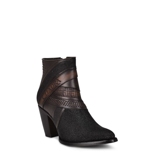 3F86MA - Cuadra black fashion Paris Texas stingray ankle boots for women-CUADRA-Kuet-Cuadra-Boots