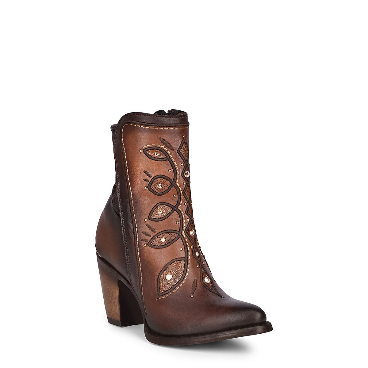 3F89RS - Cuadra maple western cowgirl embroidered ankle boots for women-CUADRA-Kuet-Cuadra-Boots