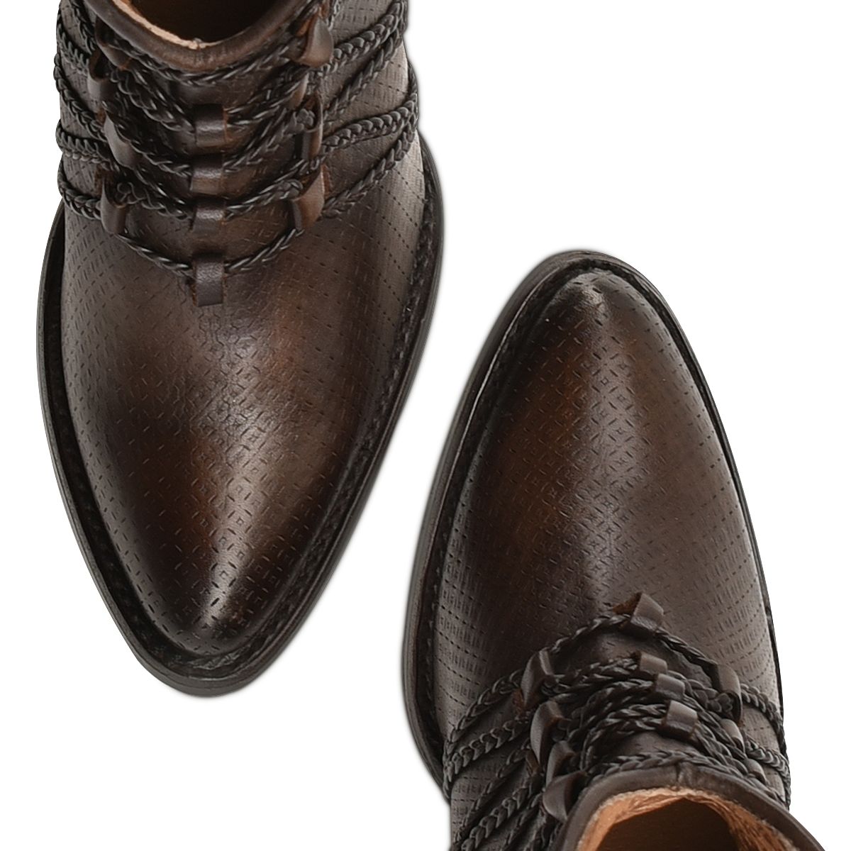 3F90RS - Cuadra mocha fashion cowboy leather ankle boots for women-Kuet.us
