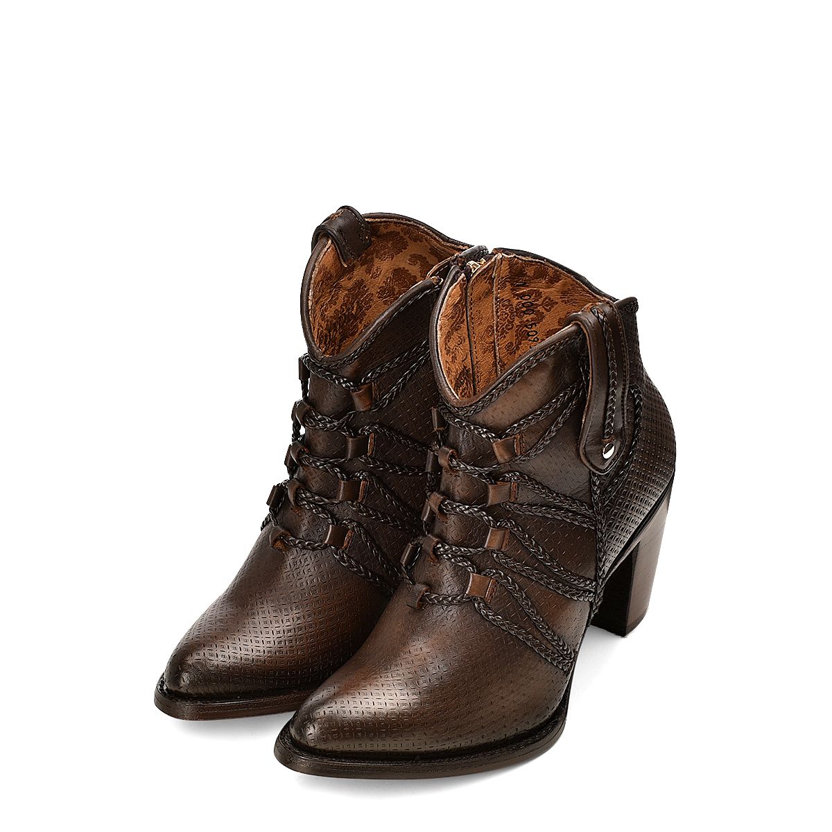 3F90RS - Cuadra mocha fashion cowboy leather ankle boots for women