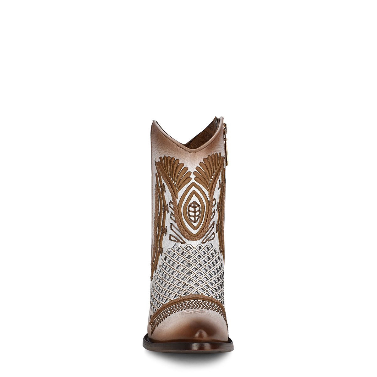3F91RS - Cuadra ivory fashion cowboy cowhide leather ankle boots for women-CUADRA-Kuet-Cuadra-Boots