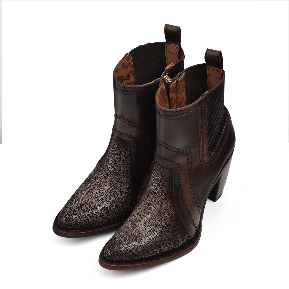 3F94MA - Cuadra brown fashion Paris Texas stingray ankle boots for women-Kuet.us