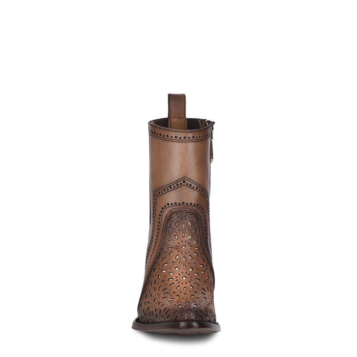 3F94RS - Cuadra brown western cowboy cowhide leather ankle boots for women-Kuet.us