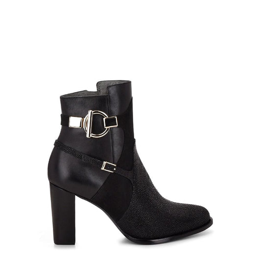 3G5MTVL - Cuadra black Paris Texas stingray leather ankle boots for women-FRANCO CUADRA-Kuet-Cuadra-Boots