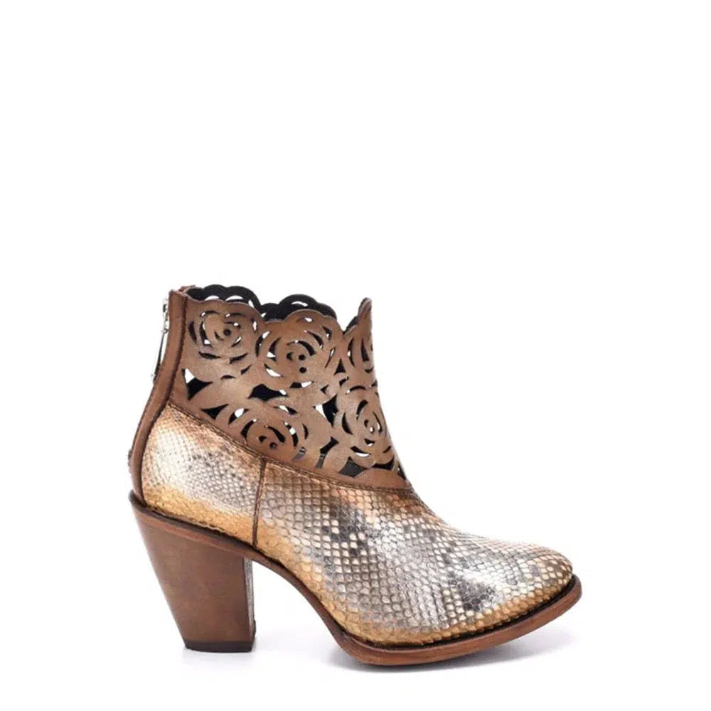 3I13PH - Cuadra gold casual fashion python ankle booties for women-CUADRA-Kuet-Cuadra-Boots