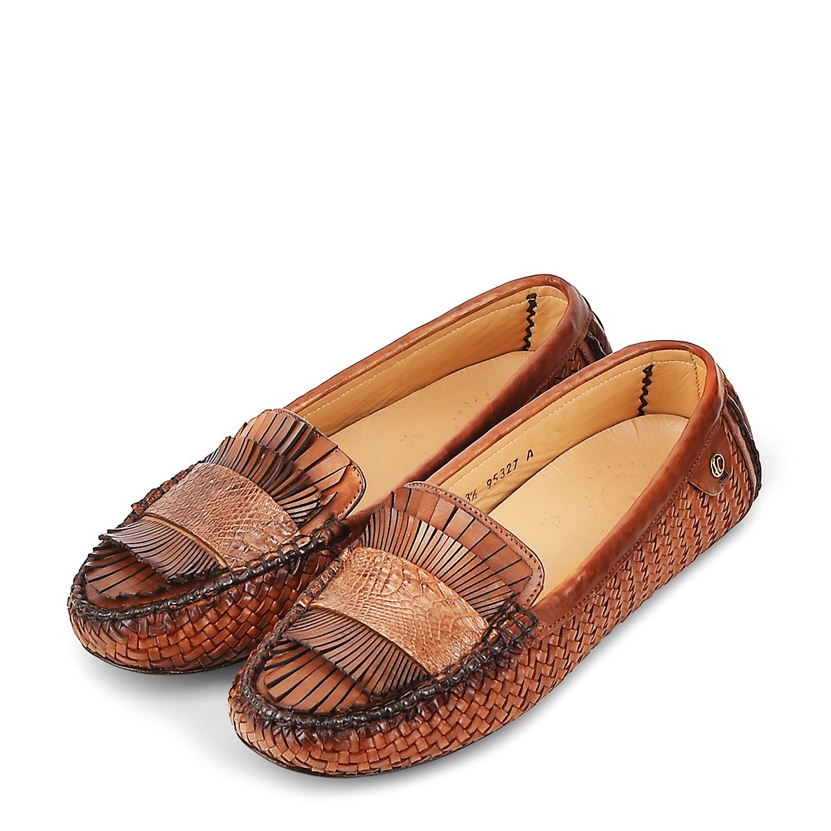 3J3TEPI - Cuadra brown fashion casual woven leather flat drivers for women-Kuet.us