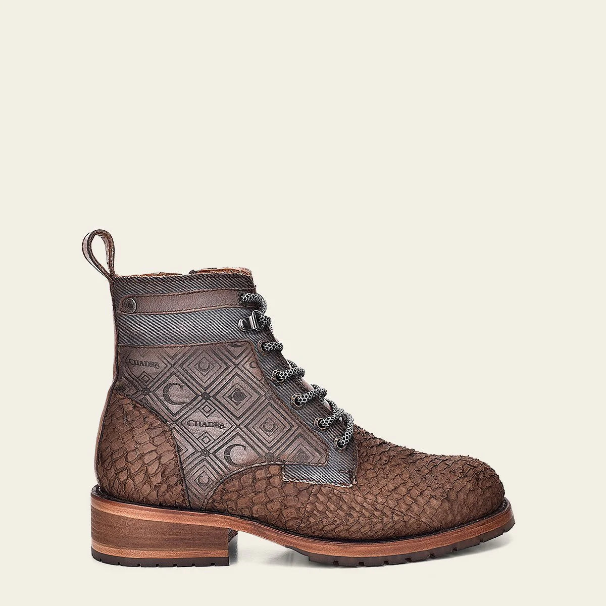 3V03MH - Cuadra Casual Pirarucu Skin Ankle Boots for Men