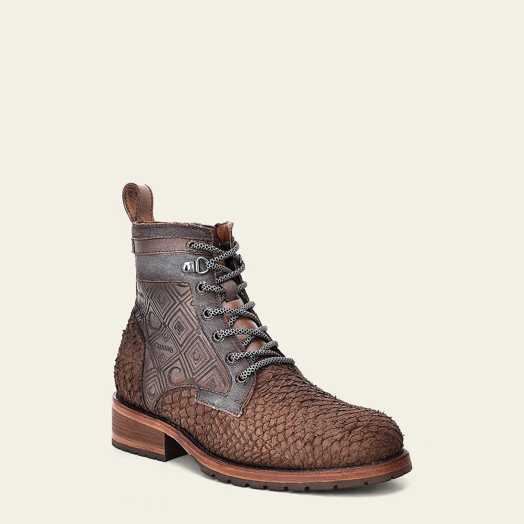 3V03MH - Cuadra Casual Pirarucu Skin Ankle Boots for Men
