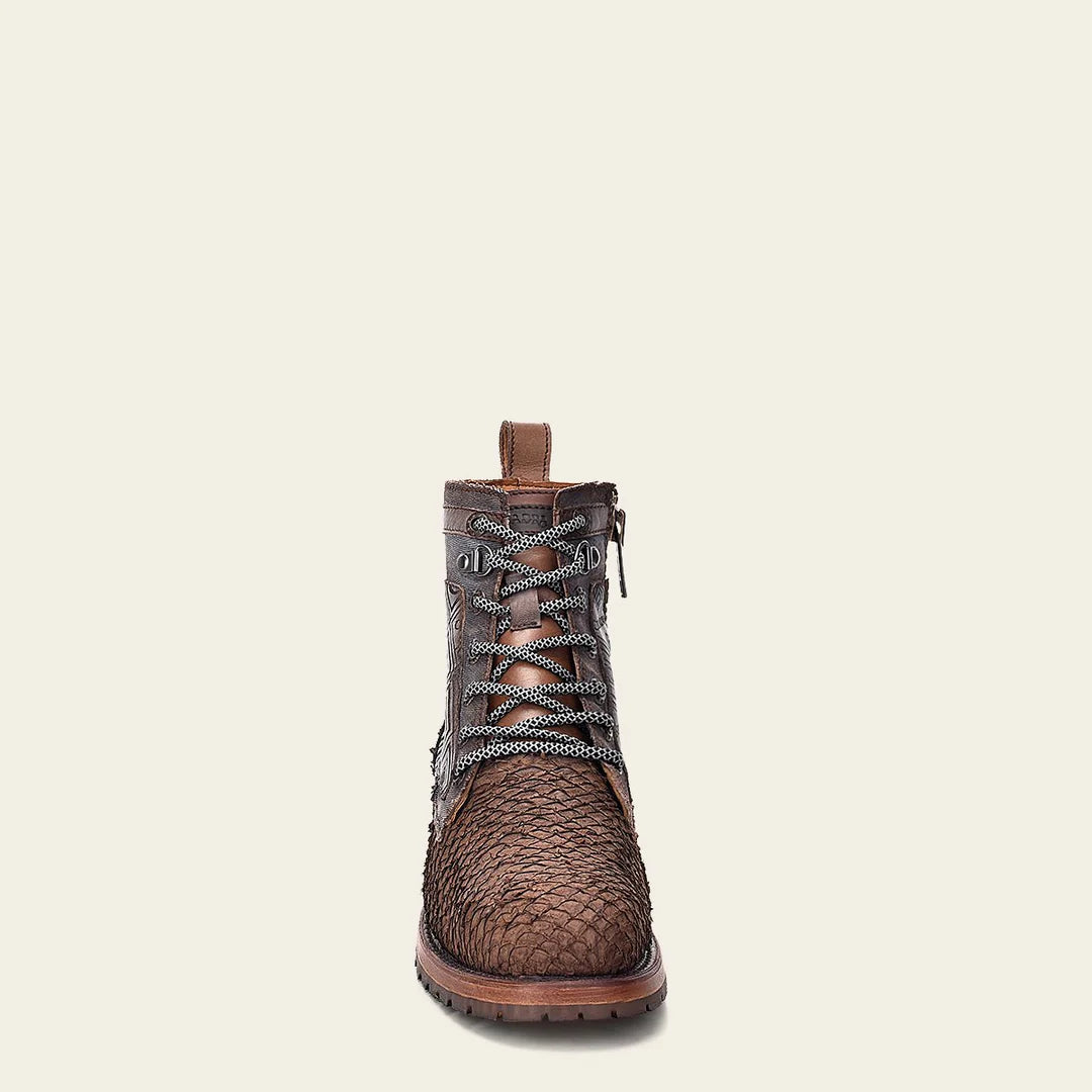 3V03MH - Cuadra Casual Pirarucu Skin Ankle Boots for Men