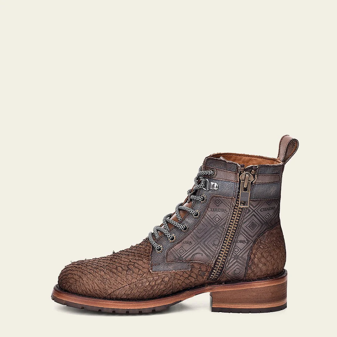 3V03MH - Cuadra Casual Pirarucu Skin Ankle Boots for Men