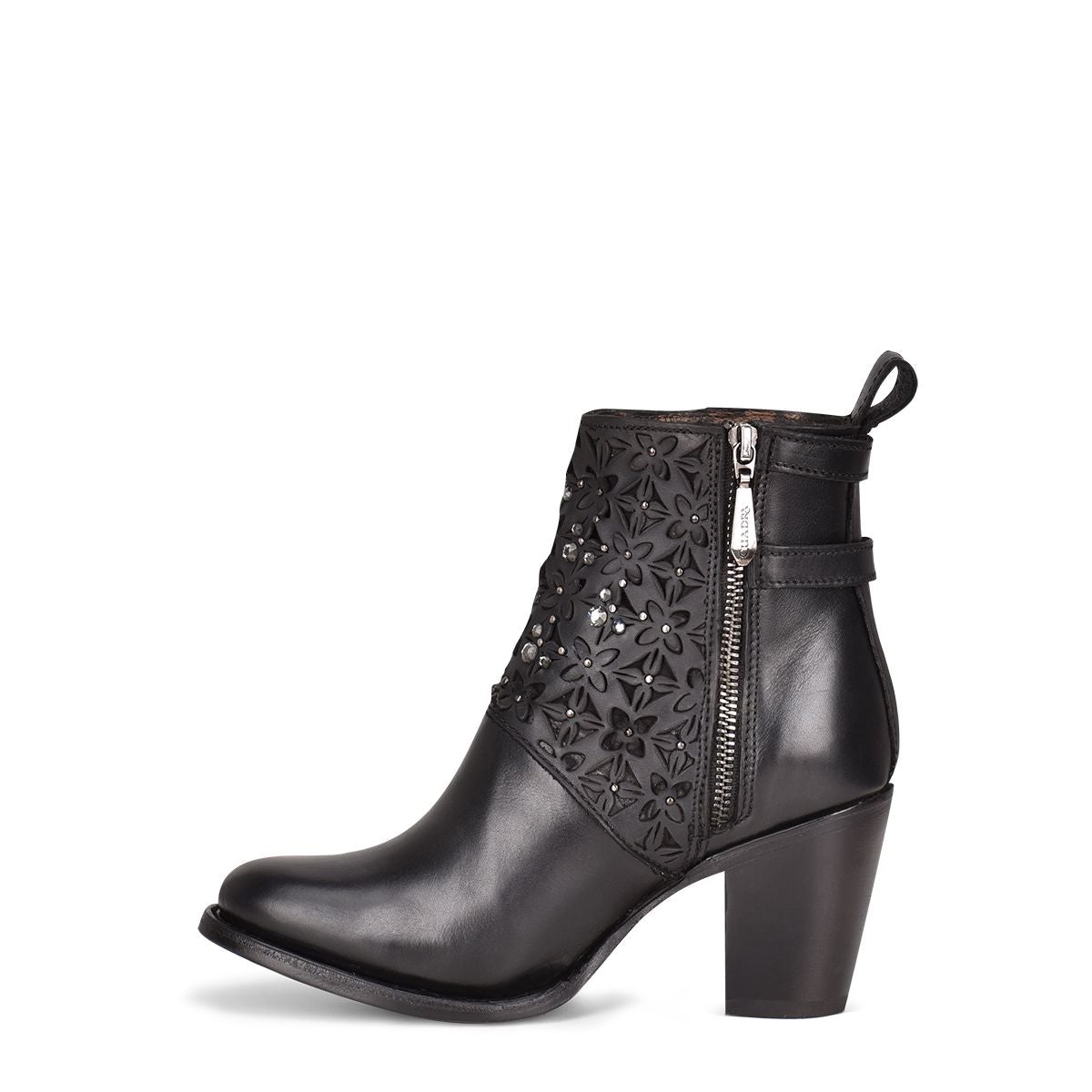 3W02RS - Cuadra black Paris Texas western leather ankle boots for women-CUADRA-Kuet-Cuadra-Boots