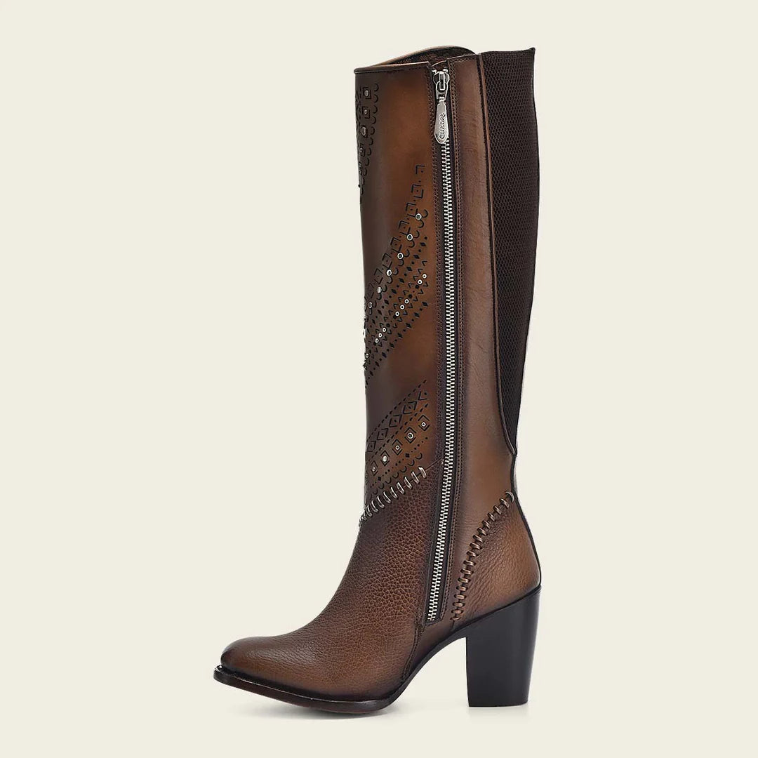 3W21RS - Cuadra Honey Western Leather Ankle Boots for Women