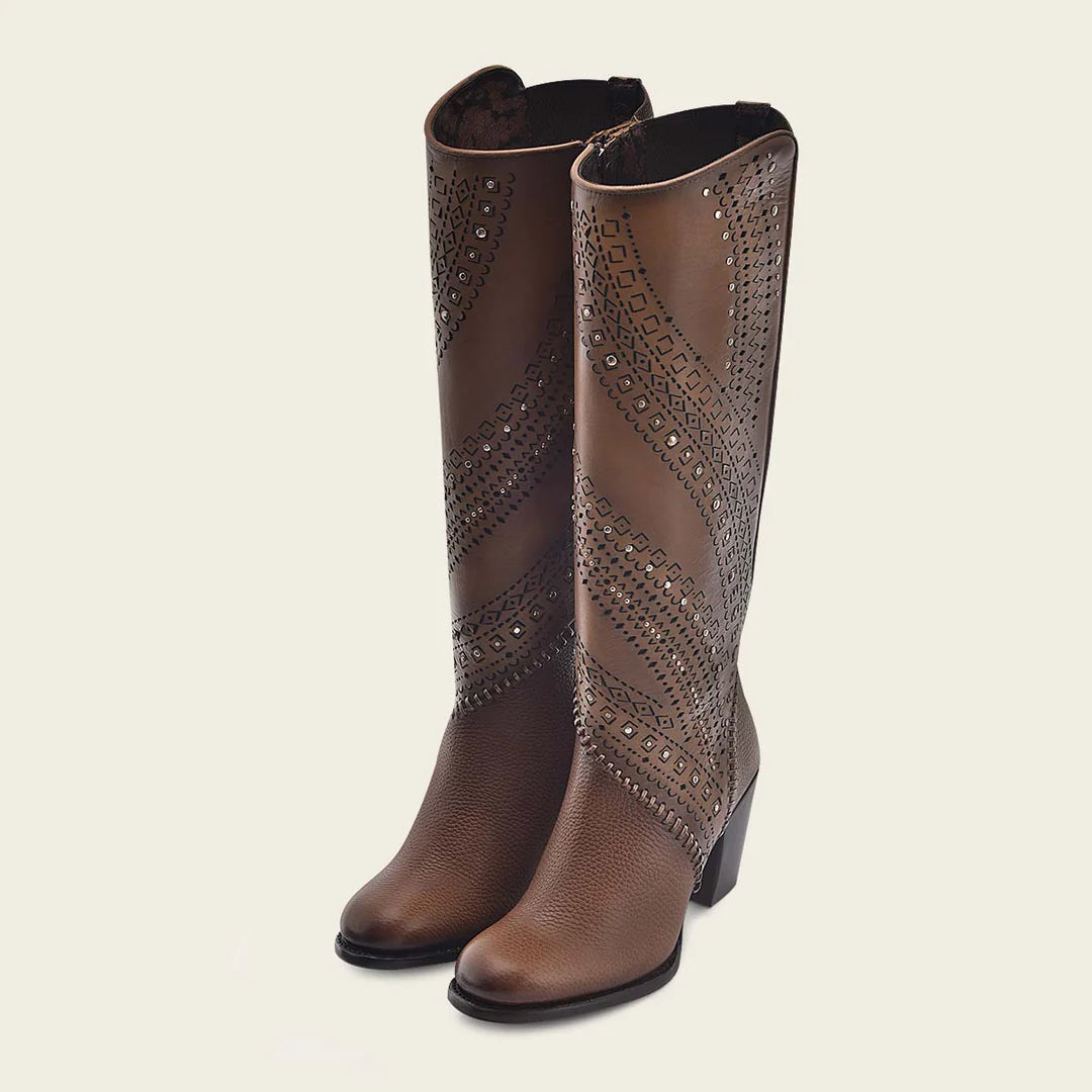 3W21RS - Cuadra Honey Western Leather Ankle Boots for Women