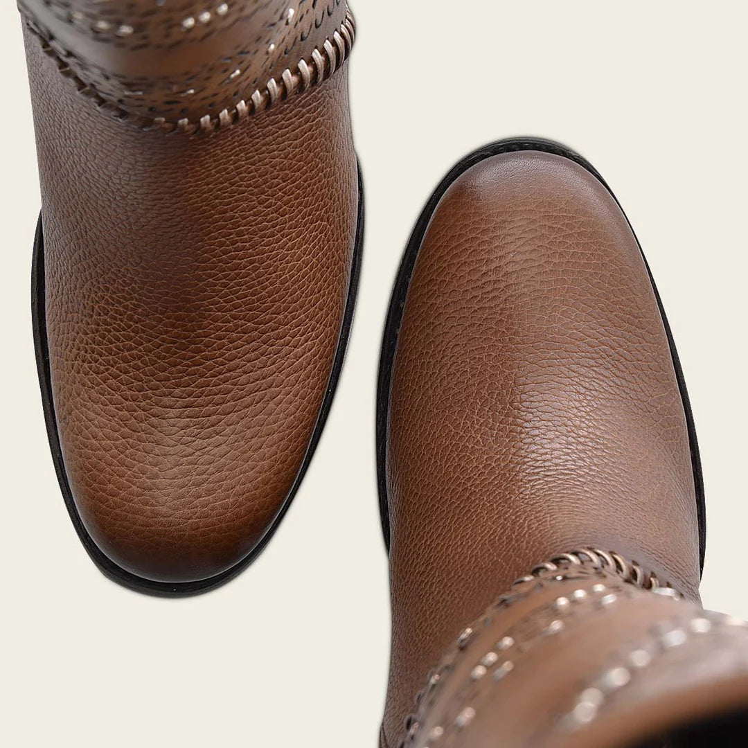 3W21RS - Cuadra Honey Western Leather Ankle Boots for Women