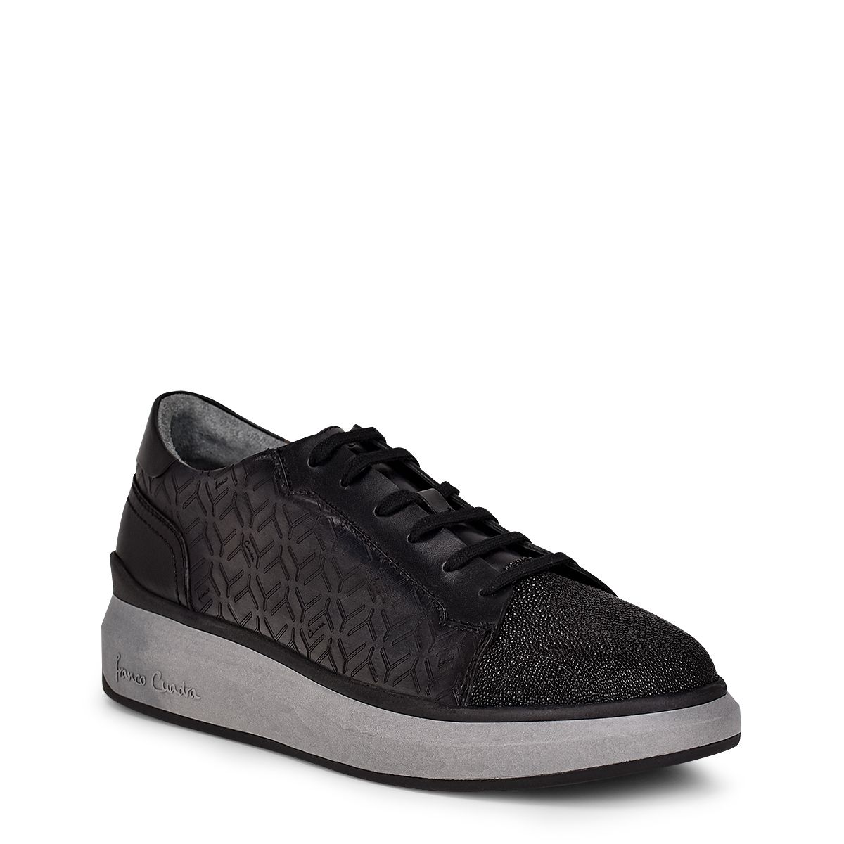 3Y1MTTS - Cuadra black casual fashion stingray sneakers for men-Kuet.us