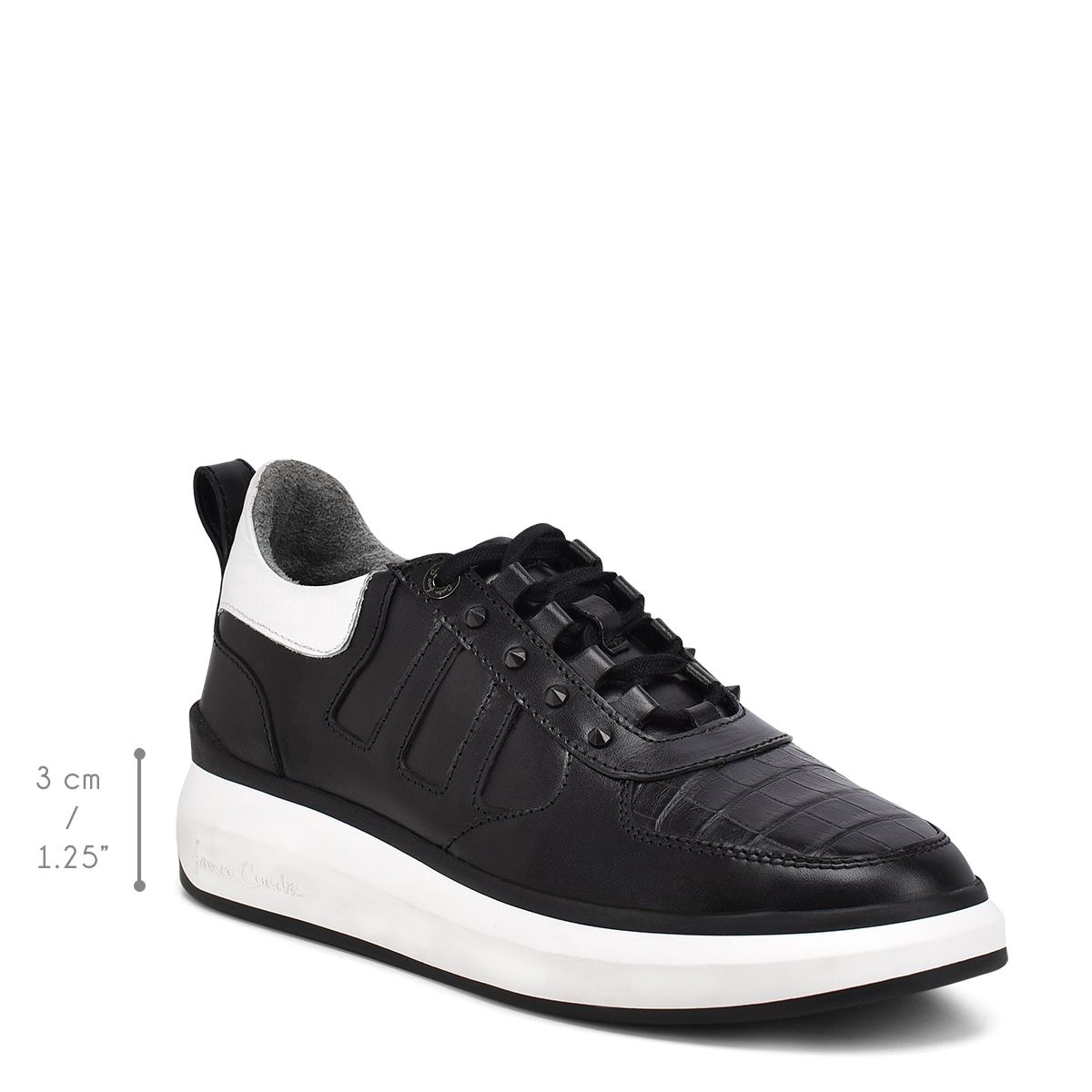 3Y6LPTS - Cuadra black casual fashion alligator leather sneakers for men.-FRANCO CUADRA-Kuet-Cuadra-Boots