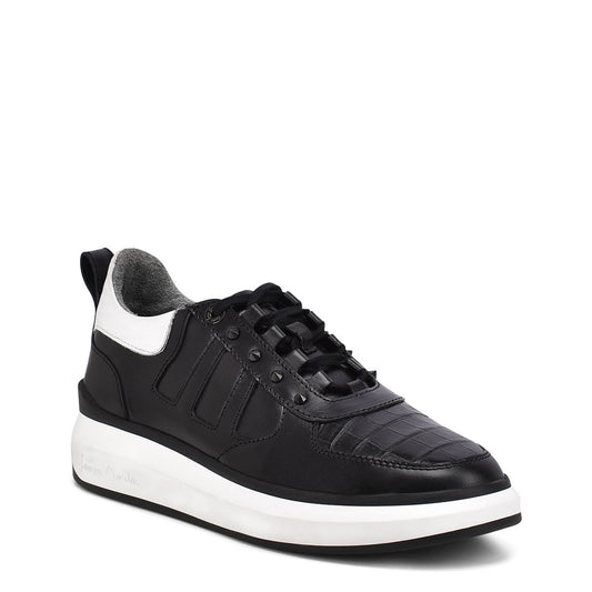 3Y6LPTS - Cuadra black casual fashion alligator leather sneakers for men.-FRANCO CUADRA-Kuet-Cuadra-Boots