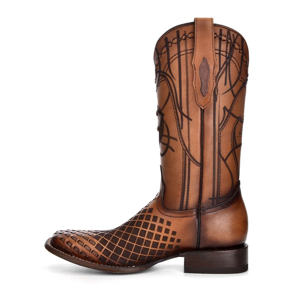 3Z02RS - Cuadra honey casual cowboy rodeo woven leather boots for men-CUADRA-Kuet-Cuadra-Boots
