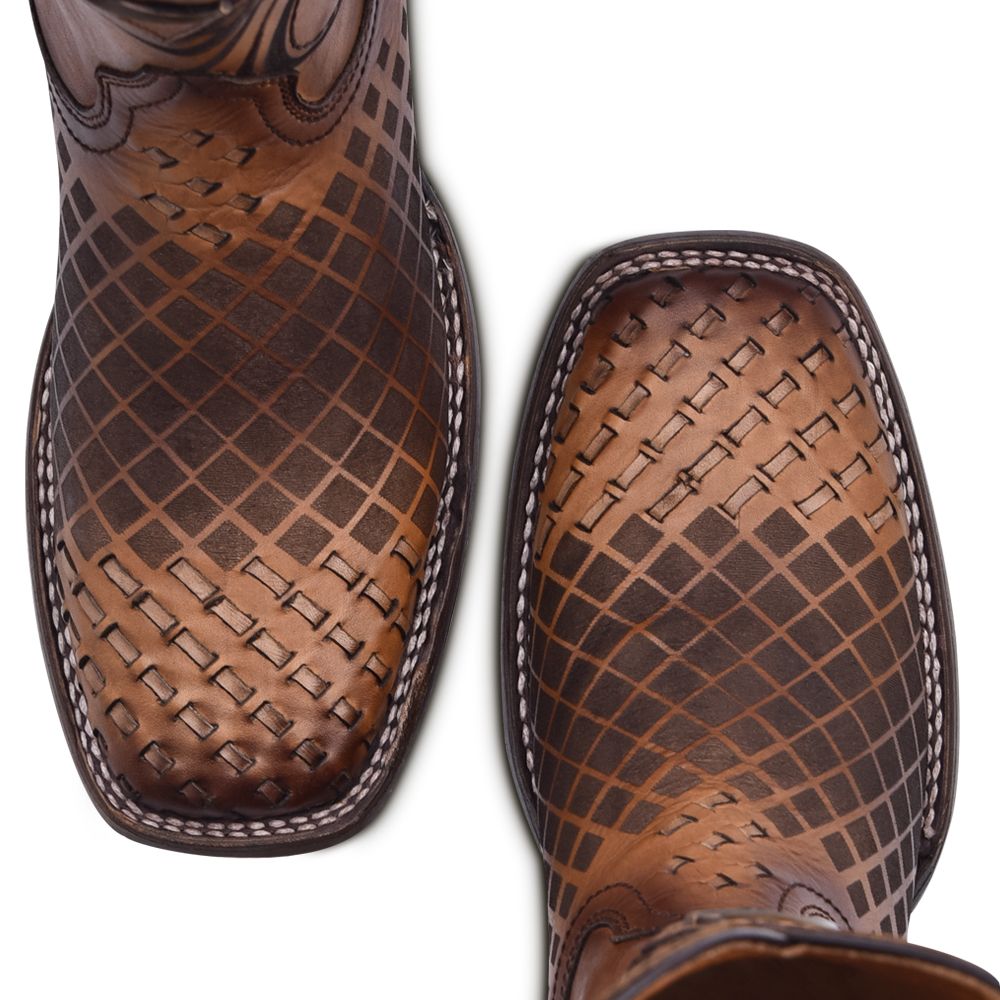 3Z02RS - Cuadra honey casual cowboy rodeo woven leather boots for men-CUADRA-Kuet-Cuadra-Boots