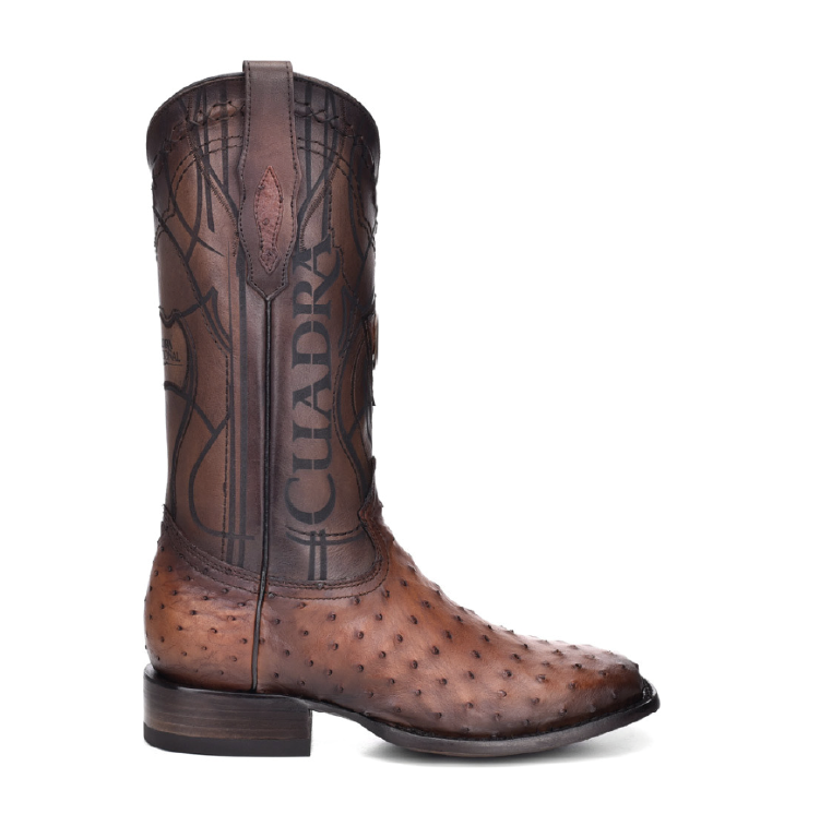 3Z1OA1 - Cuadra chestnut brown cowboy rodeo ostrich boots for men-CUADRA-Kuet-Cuadra-Boots