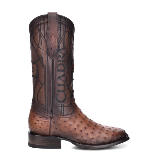 3Z1OA1 - Cuadra chestnut brown cowboy rodeo ostrich boots for men-Kuet.us