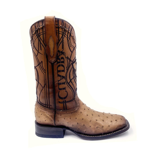 3Z1OA1 - Cuadra orix classic cowboy rodeo ostrich leather boots for men-Kuet.us