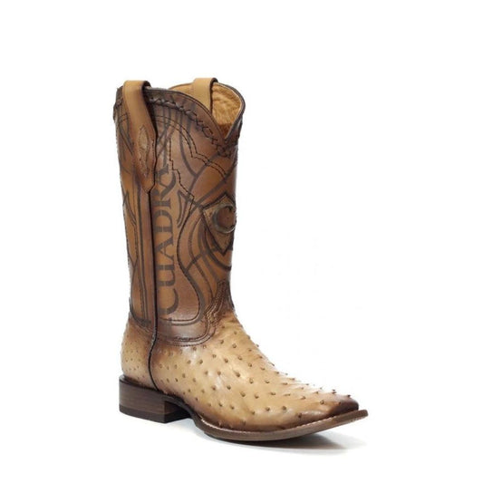 3Z1OA1 - Cuadra orix classic cowboy rodeo ostrich leather boots for men-Kuet.us