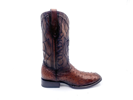 3Z1OA1 - Cuadra tobacco cowboy rodeo ostrich leather boots for men-Kuet.us