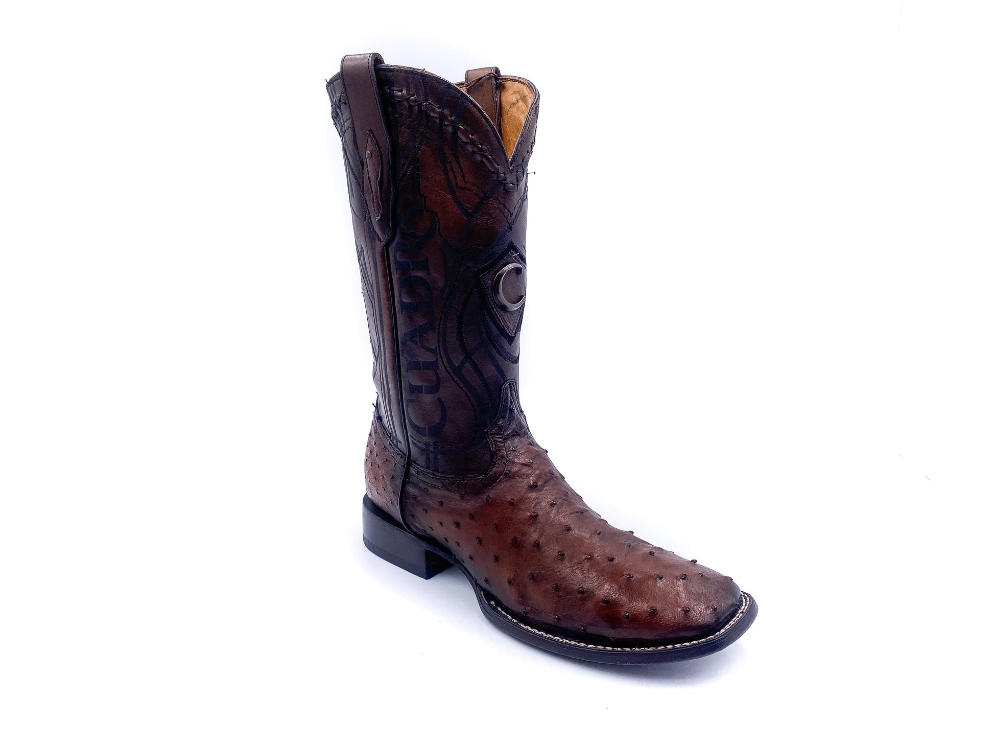 3Z1OA1 - Cuadra tobacco cowboy rodeo ostrich leather boots for men-Kuet.us