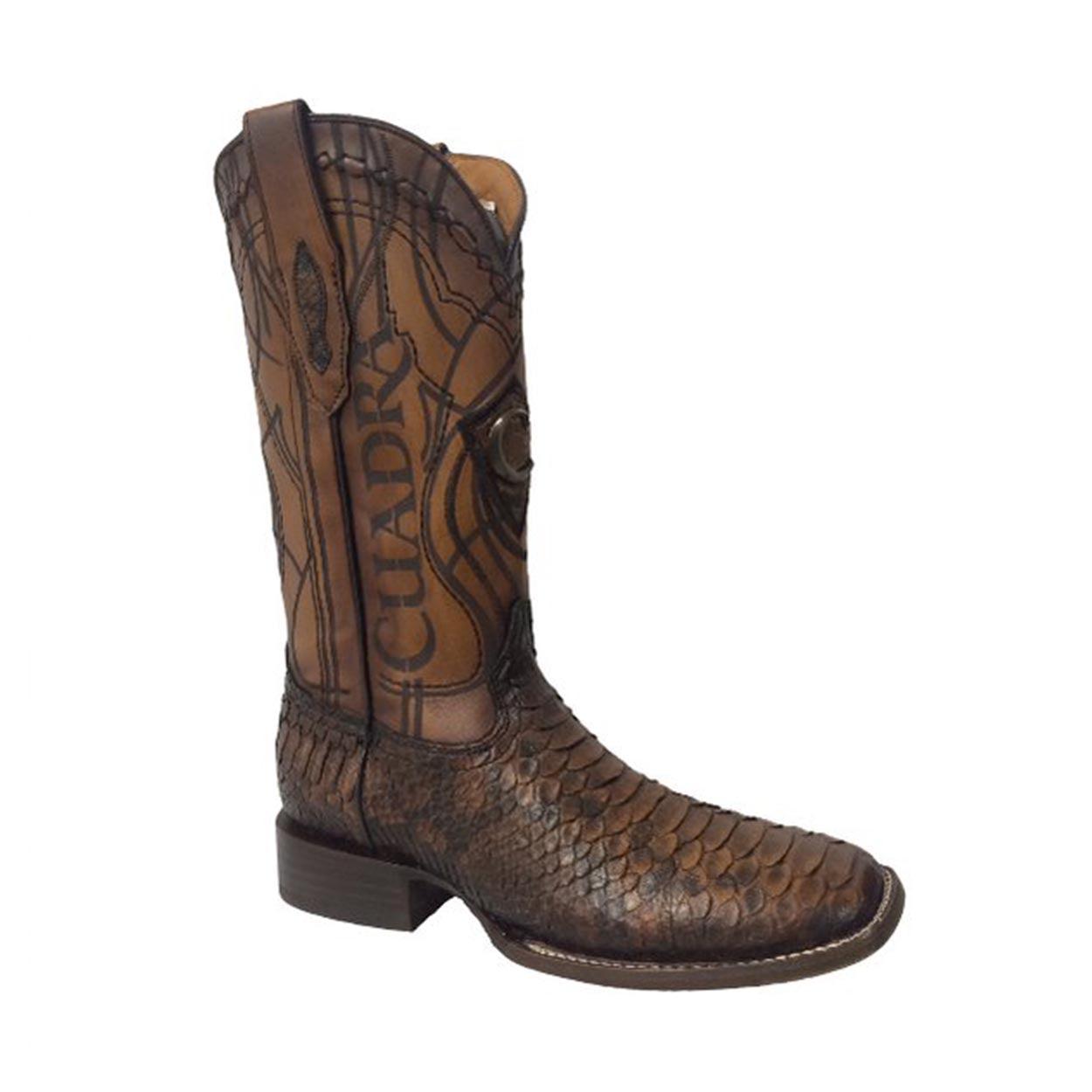 3Z1OPH - Cuadra brown classic cowboy rodeo python leather boots for men-CUADRA-Kuet-Cuadra-Boots