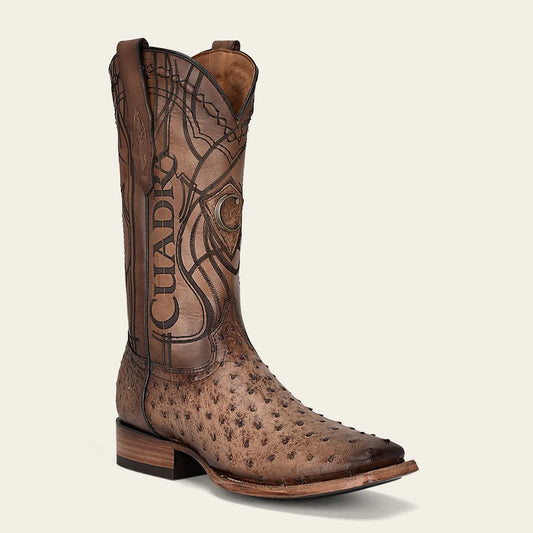 3Z2LA1 - Cuadra almond western cowboy rodeo ostrich boots for men
