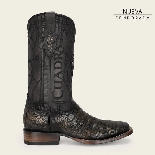 Cuadra black cowboy rodeo caiman leather boots for men