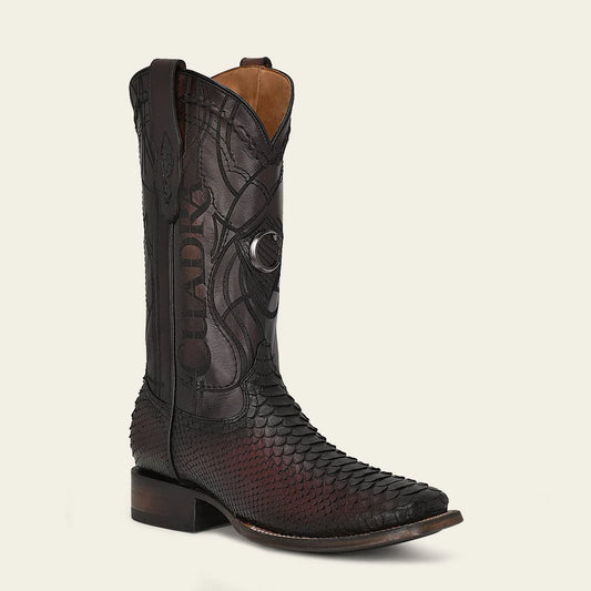 3Z2LPH - Cuadra wine red western cowboy rodeo python boots for men