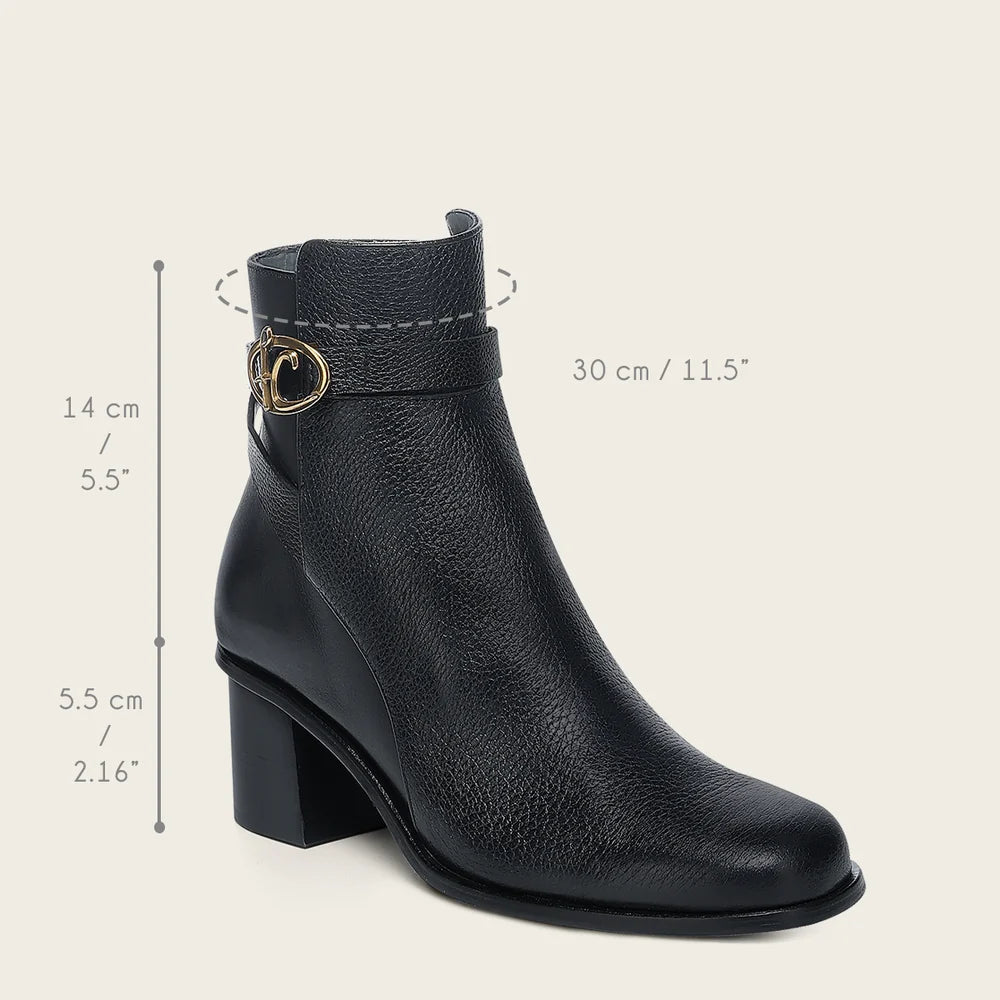 405VNTS - Franco Cuadra black deer leather strap ankle boots for women