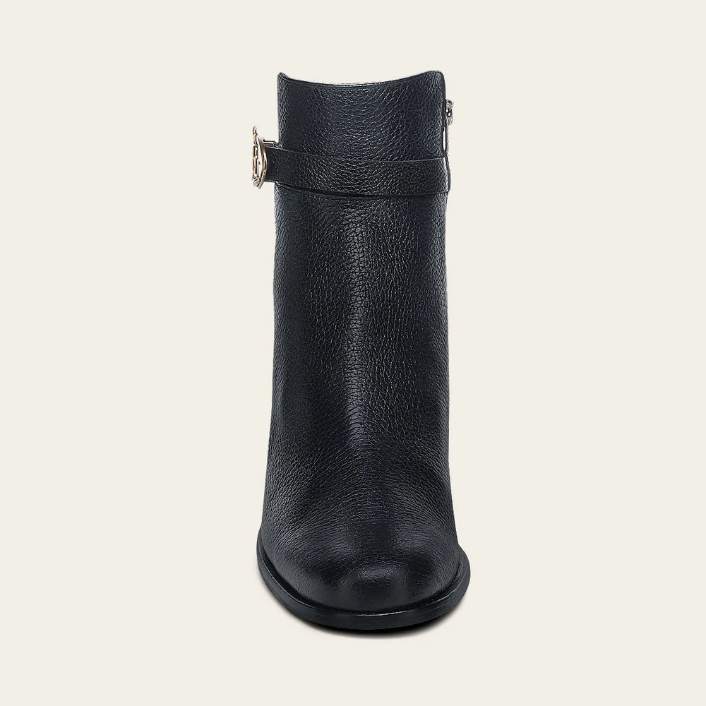 405VNTS - Franco Cuadra black deer leather strap ankle boots for women