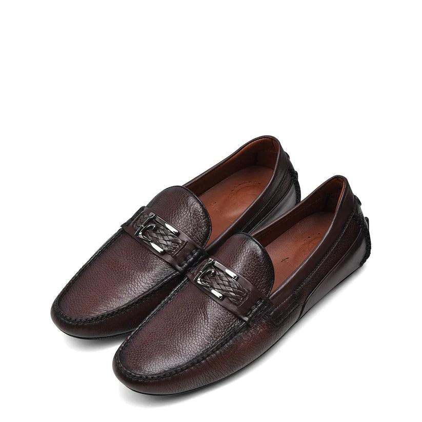 40VVNTS - Cuadra brown deer and calfskin drivers for men