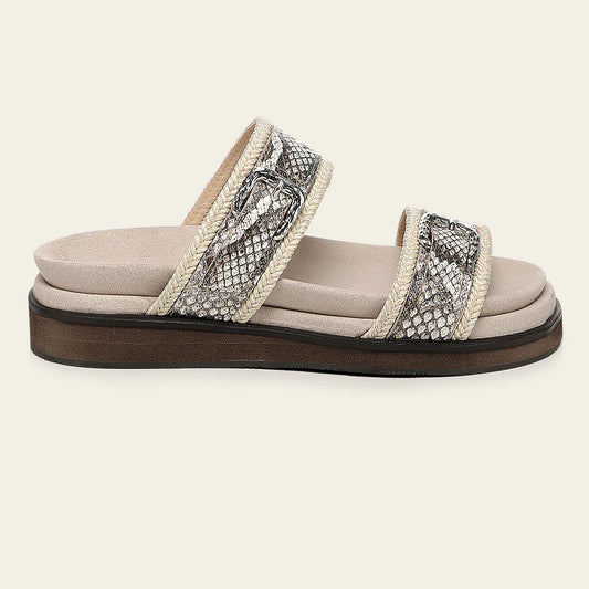 44SPMPM - beige python sandals for women