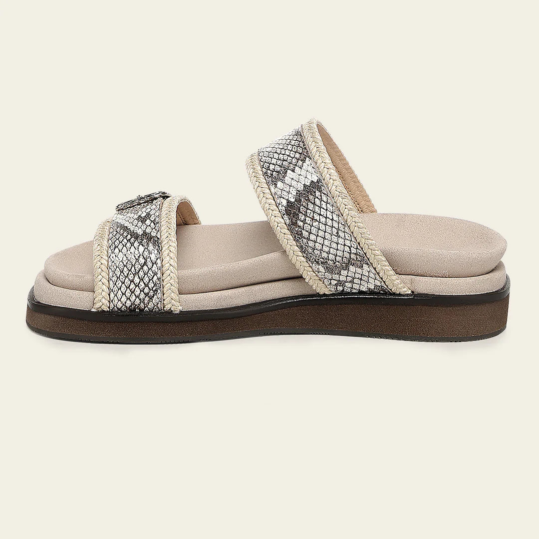 44SPMPM - Cuadra Beige Python Sandals for Women