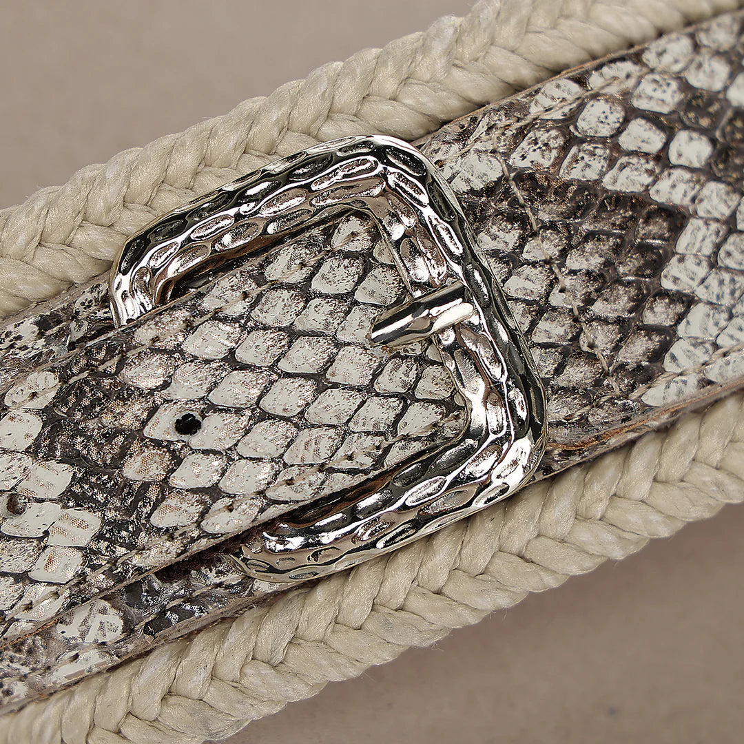 44SPMPM - Cuadra Beige Python Sandals for Women