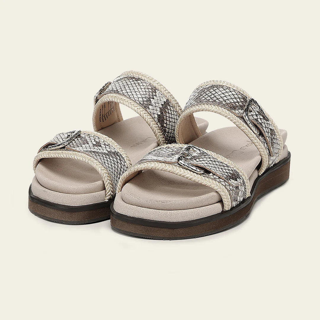 44SPMPM - Cuadra Beige Python Sandals for Women