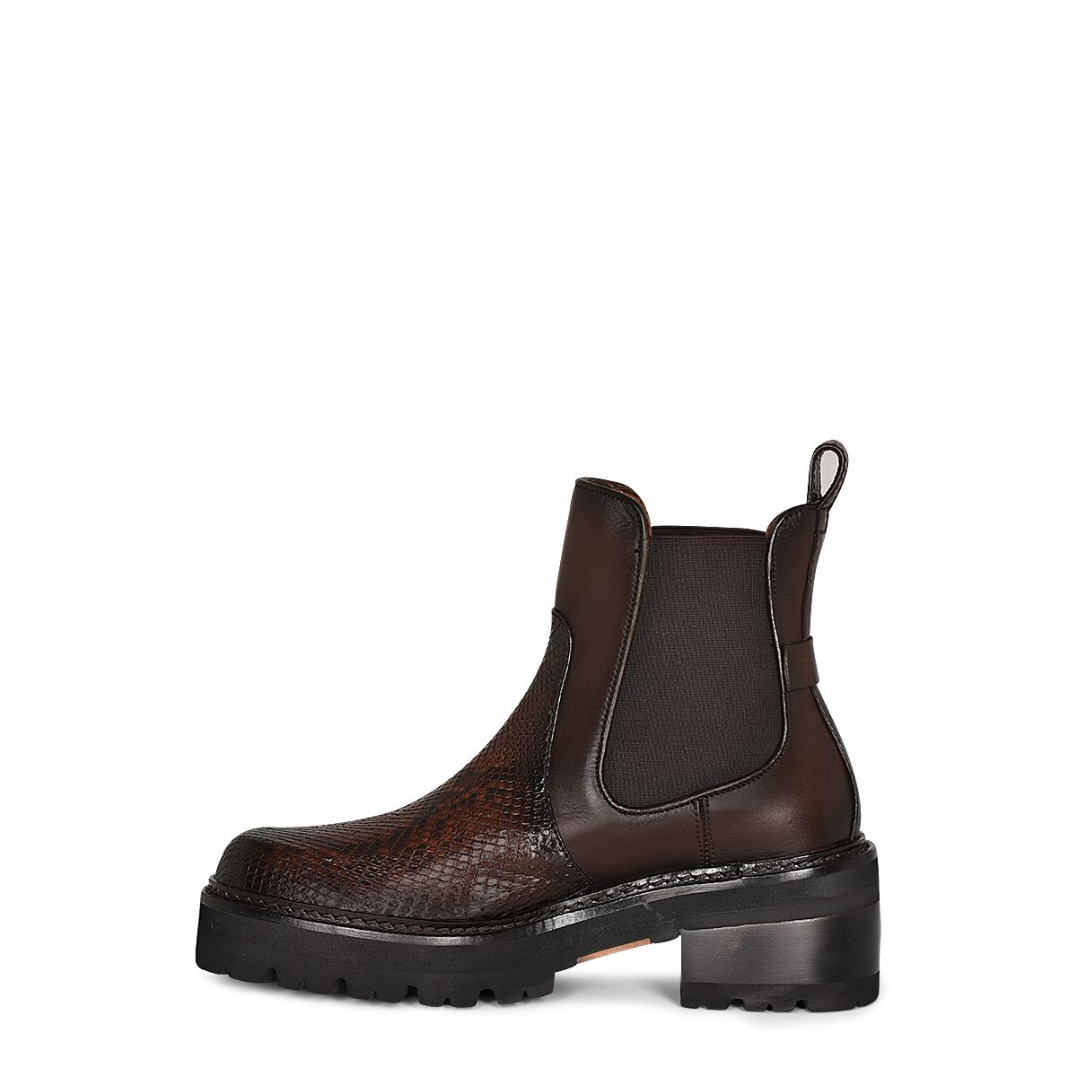 47WPBTS - Franco Cuadra brown casual fashion python skin combat boots for women-Kuet.us