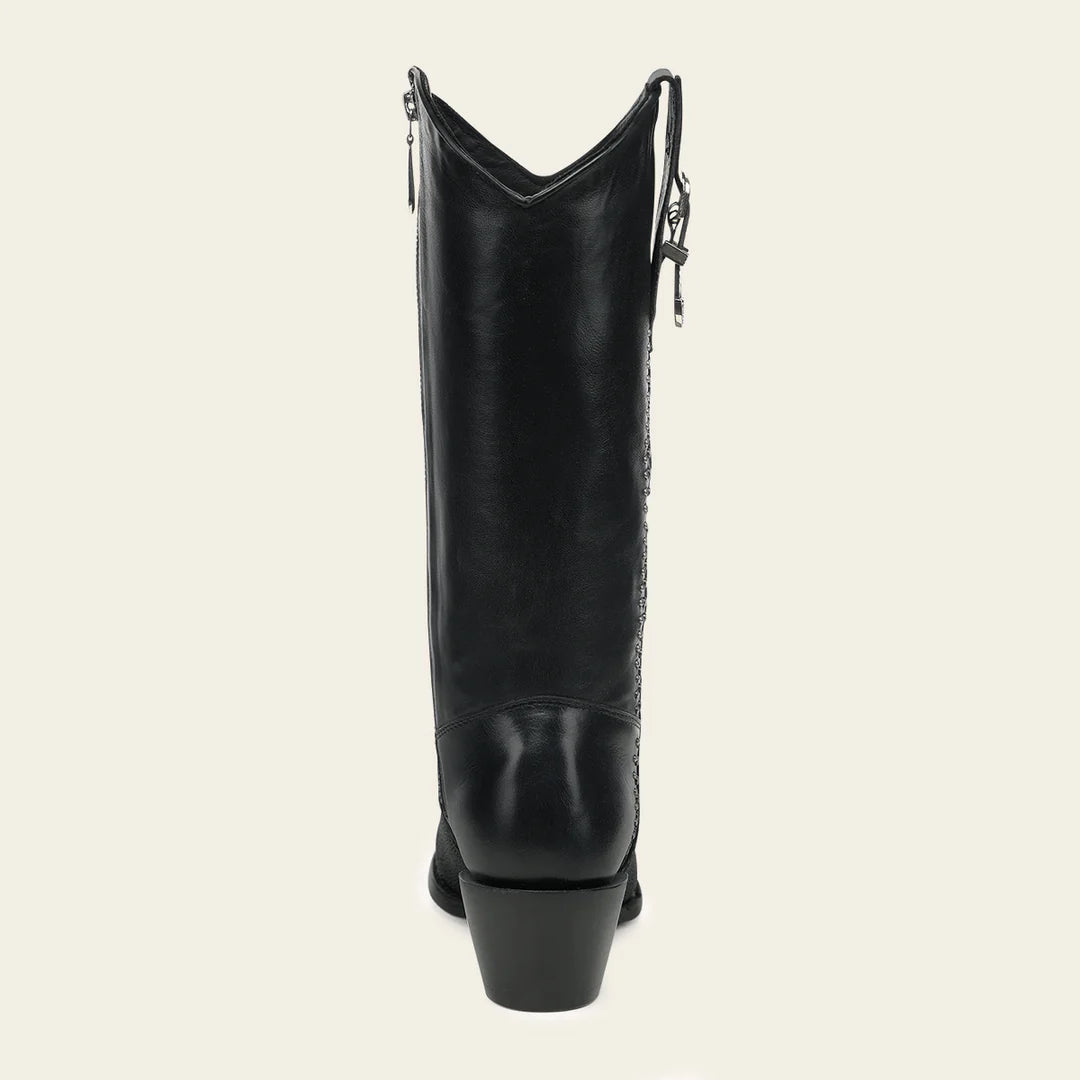 4A50MA- Cuadra black fashion stingray skin boots for women