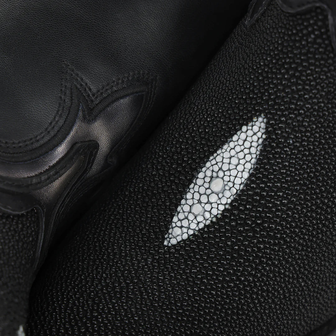 4A50MA- Cuadra black fashion stingray skin boots for women