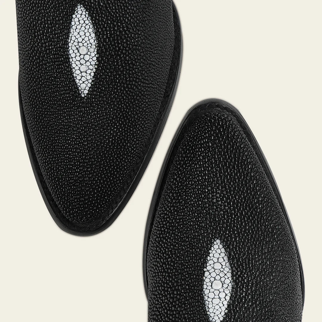 4A50MA- Cuadra black fashion stingray skin boots for women