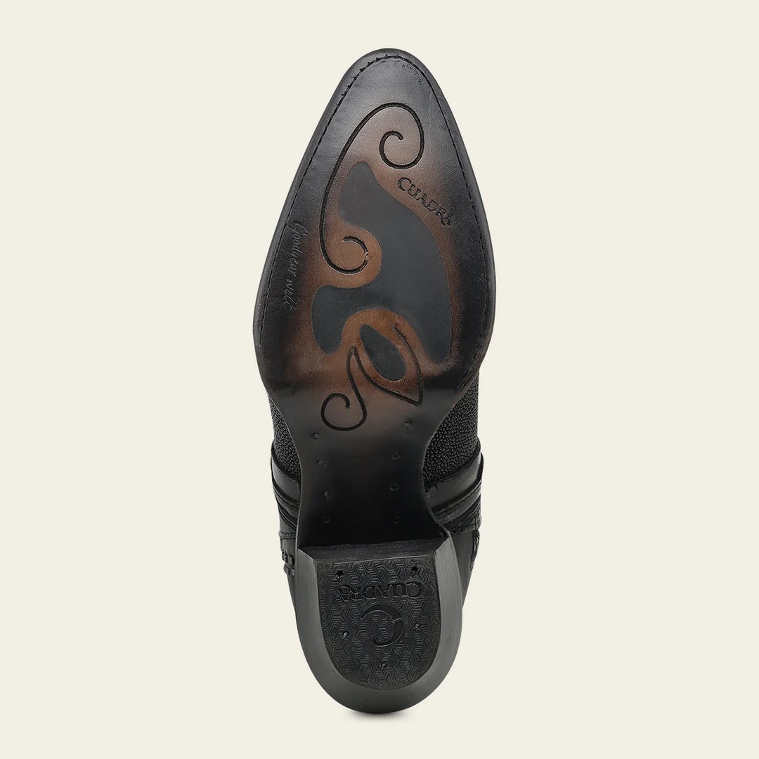 4A50MA- Cuadra black fashion stingray skin boots for women
