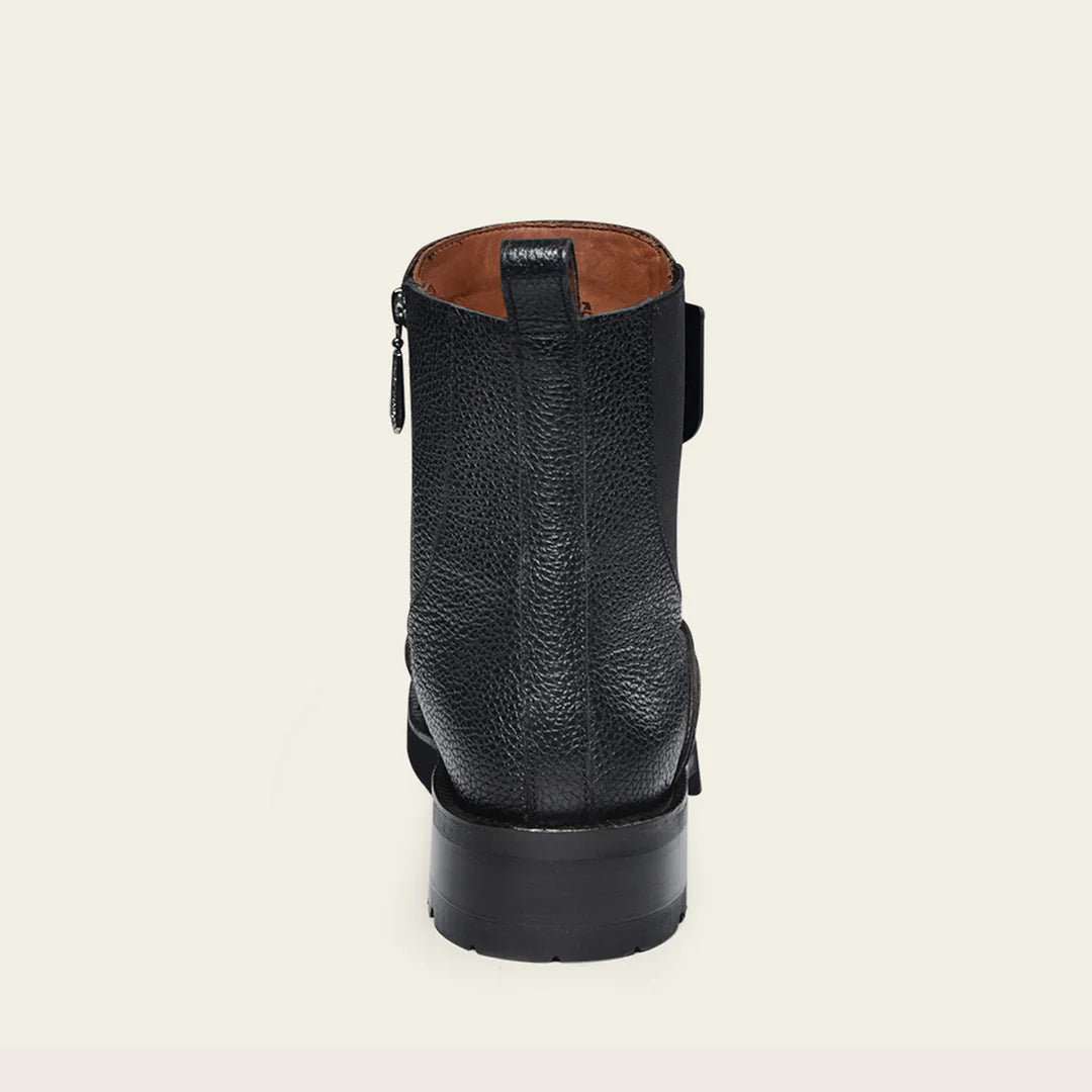4D22RS - Cuadra Black Dress Casual Leather Zip Ankle Boots for Men
