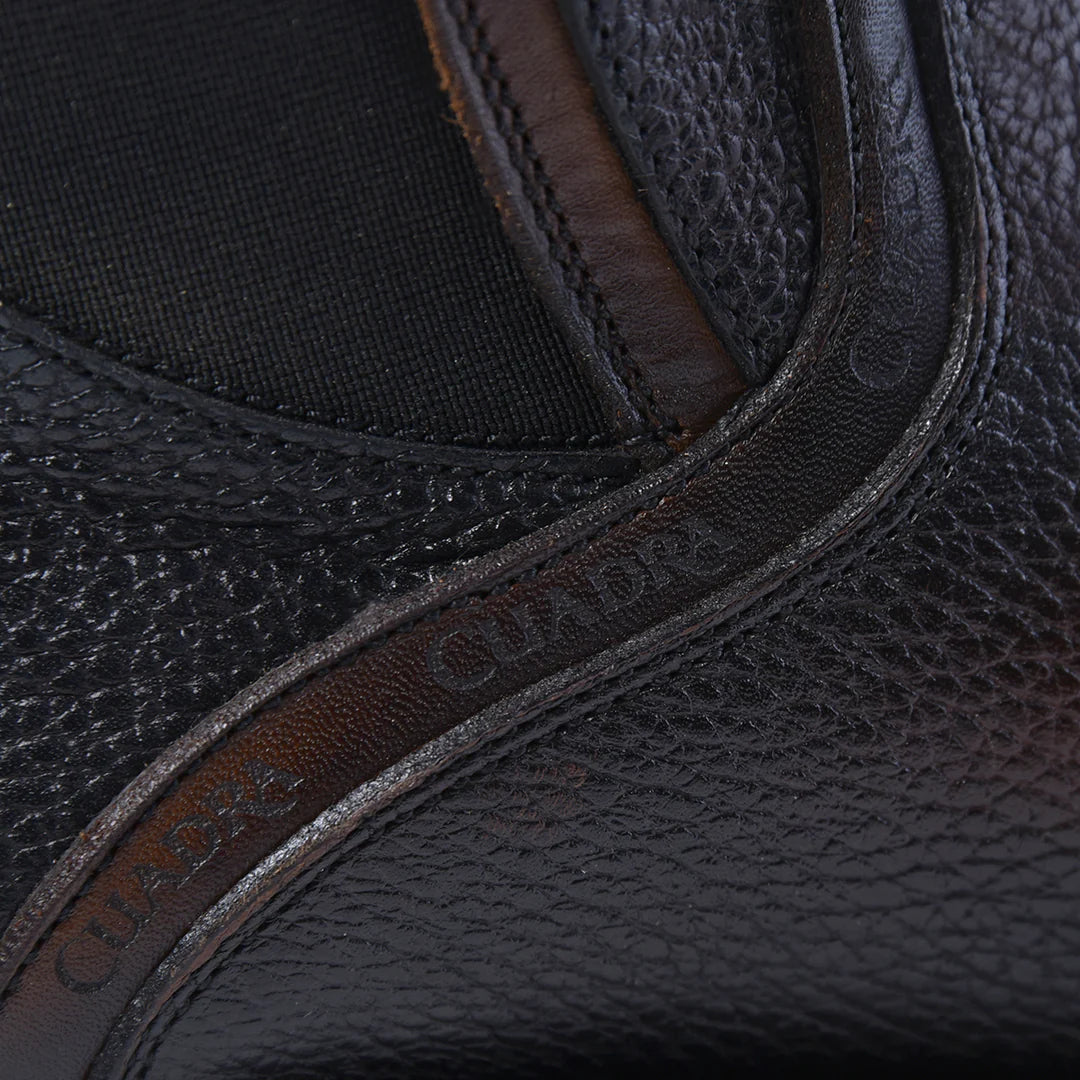 4D22RS - Cuadra Black Dress Casual Leather Zip Ankle Boots for Men