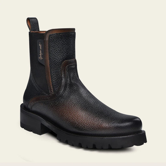 4D22RS - Cuadra Black Dress Casual Leather Zip Ankle Boots for Men