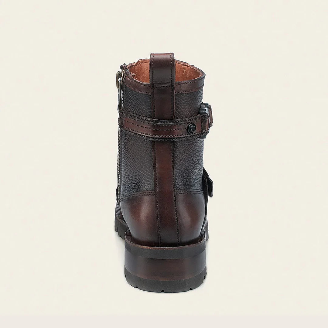 4D24TC - Cuadra Honey Dress Casual Bull Neck Leather Zip Ankle Boots